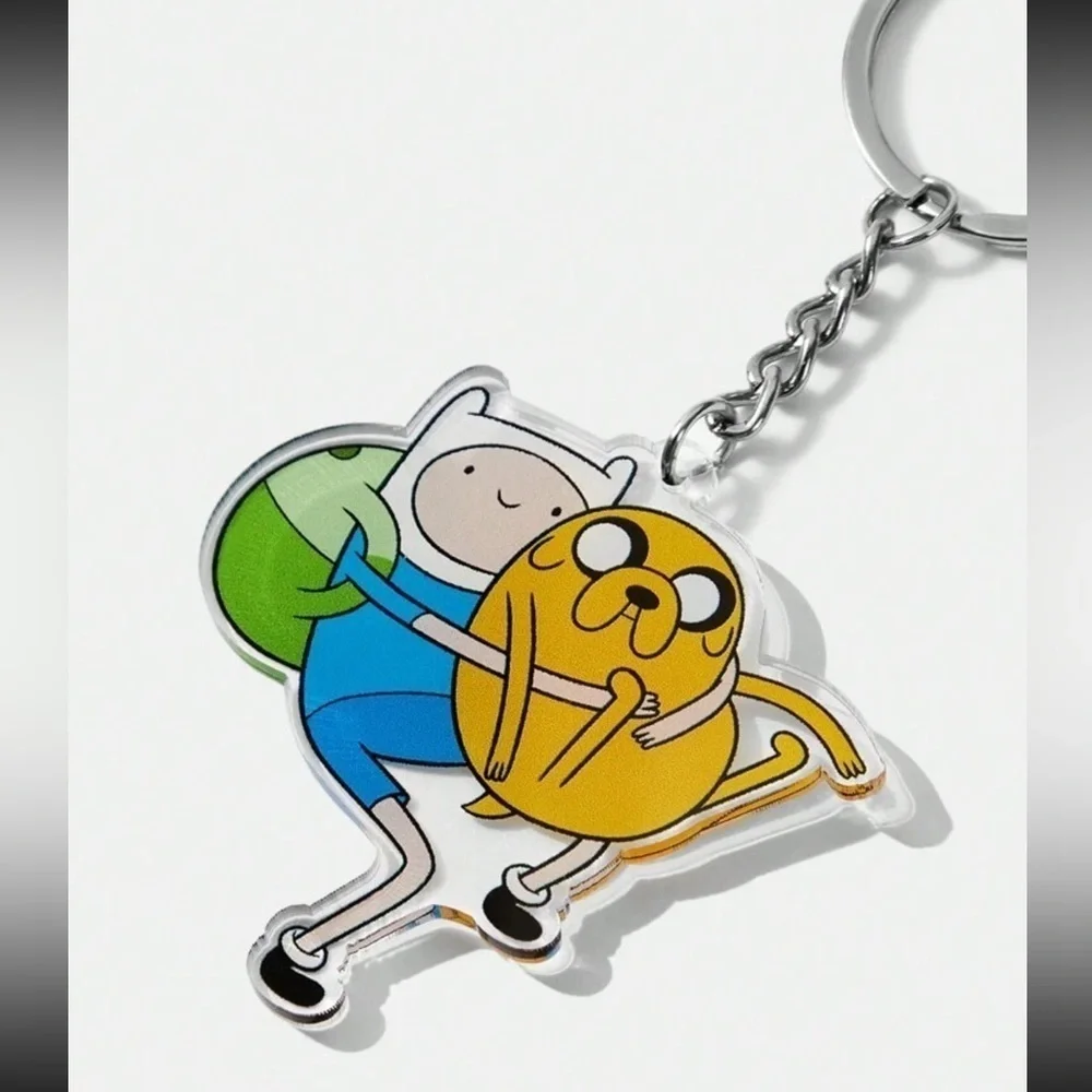 ADVENTURE TIME Cartoon Pattern Acrylic Keychain Bag Pendant NWOT